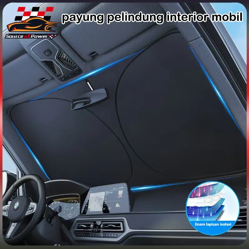 Payung mobil payung pelindung panas mobil penutup jendela pelindung panas kaca depan penutup pelindung dashboard mobil terbuka interior mobil Car