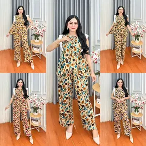 SETELAN CELANA PANJANG SAHARA RENDA MOTIF YASMIN BAHAN RAYON ADEM KANCING BUSUI LD 120