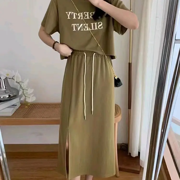 Setelan Rok Kaos Lembut  Wanita 2