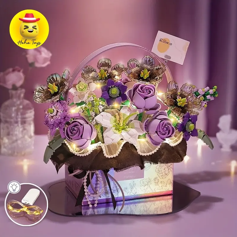 ￼Loz 1951 - 1952 Flowers gift box bricks building blocks mainan edukasi murah bongkar pasang 5