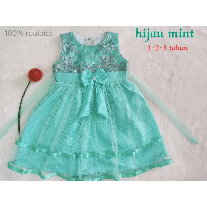 yukensi gaun mewah baju pesta Fashion Cantik overall dress bunga anak perempuan denim 5-6 tahun rosogold 10-11 tahun sage green yellow girl 8