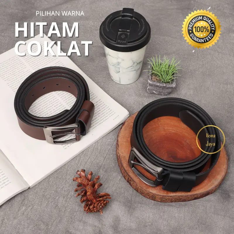 Gesper Kulit Pria Original 100% Ikat Pinggang Kulit Sabuk Kulit Gesper Kulit Pria Ikat Pinggang Pria Kulit 6