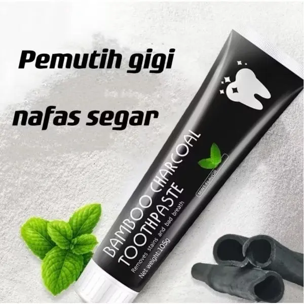Pasta Gigi Pemutih Charcoal Memutihkan Kuning Gigi Dan Membersihkan Karang Gigi Paling Ampuh Odol Pemutih Mulut - Bamboo Charcoal Toothpaste Penyegar