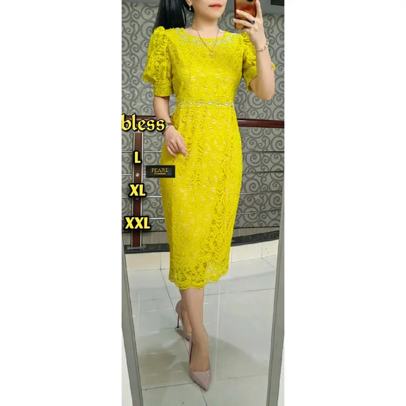 Dres Brokat terbaru  Payet  Lapis puring 8