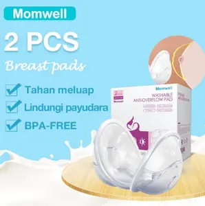 TERMURAH - MOMWELL AOP1 PENAMPUNG ASI SILICONE 2PCS - BREAST MILK COLLECTOR BREAST PAD SILICONE BPA FREE