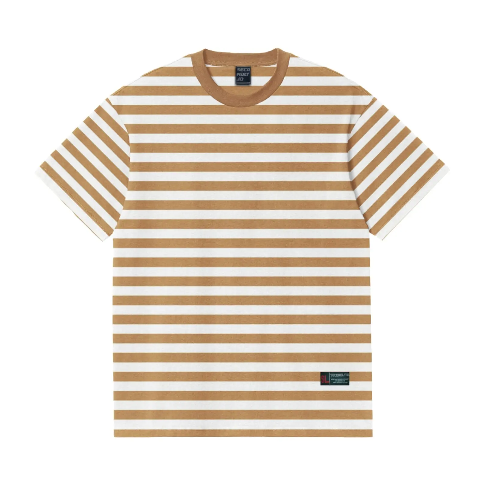 SECONDLY.ID - Kaos Salur Lengan Pendek Unisex Jumbo Tshirt Stripe Baju Distro Pria
