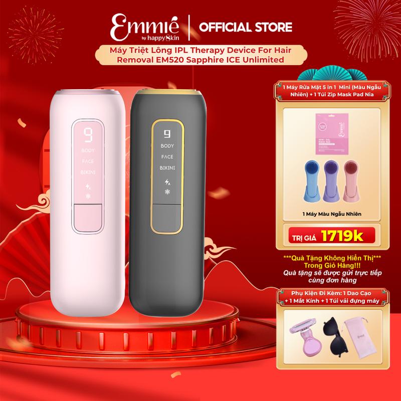   MỚI - ĐỘC QUYỀN TIKTOKSHOP  Máy Triệt Lông IPL Therapy Device For Hair Removal EM520 Sapphire ICE Unlimited 