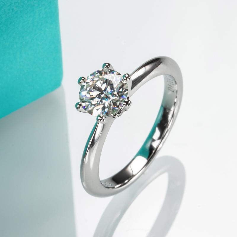 AnuJewelry R40 Moissanite Sáu Chấu, 100% Legit, Bạc Sterling 925 Ý, Cắt Tròn, Màu D, 0.5 / 1 / 3CT Đá, Nhẫn Đính Hôn Solitaire, Dành Cho Phụ Nữ, Trang Sức Eman, [Thanh Toán Khi Nhận Hàng] 3