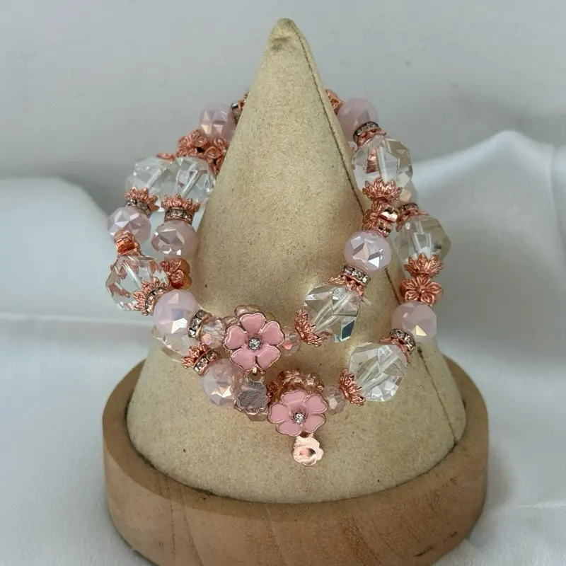 Clear Quartz Bracelet with Charms