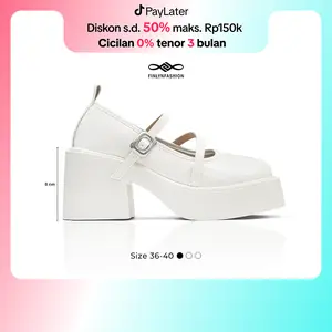 SK-147 [FF] Sepatu Heels Wanita Chunky Shoes Hak Tinggi Korean Style