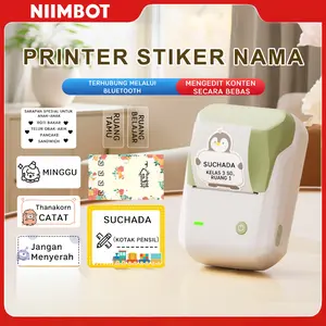 Printer Label NIIMBOT B1: Bluetooth, Portable, 203DPI HD, Auto-Cutting - Buat Stiker Label Apa Saja, Hasil Tajam & Rapi