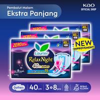 Gambar Laurier Relax Night Pembalut Malam Wing Gathers 40 – 8s Triple Pack - Tanpa Gift dari KAO Indonesia Kab. Bekasi 1 Tokopedia