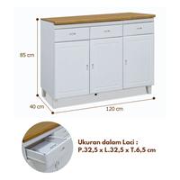 Gambar Toraya - Lumina Lemari Dapur Bawah 3 Pintu: Lemari Dapur/ Lemari Dapur Bawah/ Kitchen Cabinet - LLDB - 3P WH dari TorayaLiving Kota Surabaya 4 Tokopedia