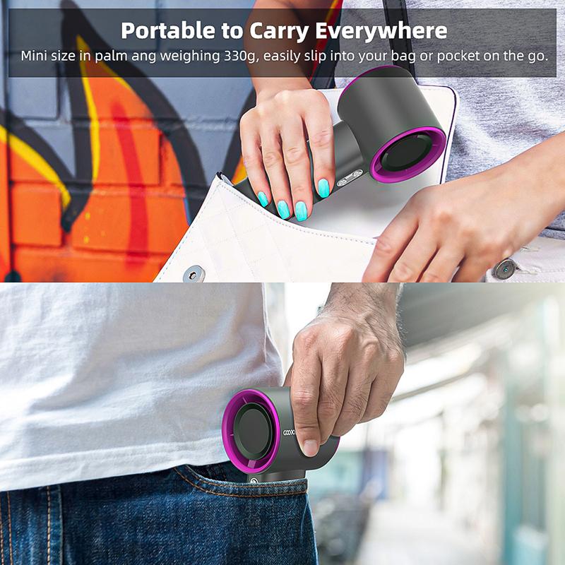 GOOJODOQ GFS001 High-speed Portable Handheld Fan 4000MAH Mini kipas Strong Wind 100 Gear Wind Speed kipas angin Digital Display Adjustable Turbo kipas tangan untuk olahraga luar ruangan dan pendinginan cepat 7