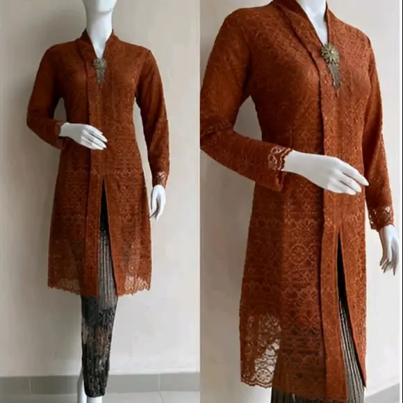 Kebaya Brokat Tunik Panjang Floy Kartini Baju Wisuda Kondangan Dan Lamaran