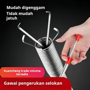 Pipa empat cakar kait mengeruk kamar mandi saluran pembuangan toilet alat pembersih rambut toilet manual rumah tangga yang tersumbat handuk  korea