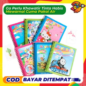 Magicwater Book / Buku Mewarnai Viral Hanya Menggunakan Media Air Aman Untuk Anak Laki-laki dan Perempuan Books