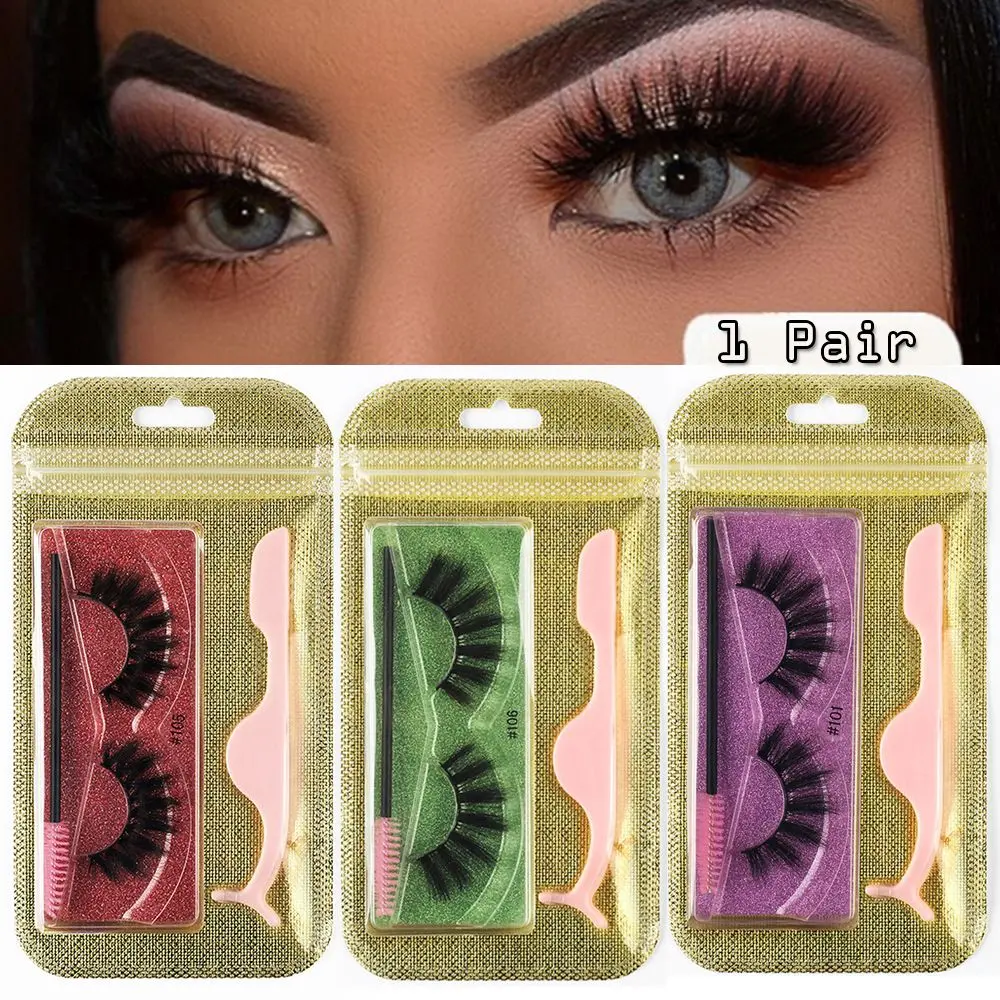 1 Set Eye Extension Tools Handmade Lightweight Wispy Cross 3D Mink Hair False Eyelashes
