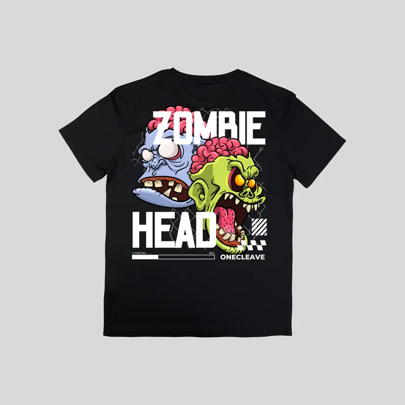 Kaos Tshirt Onecleave Zombie Head - Bahan Cotton Combed 30s 0
