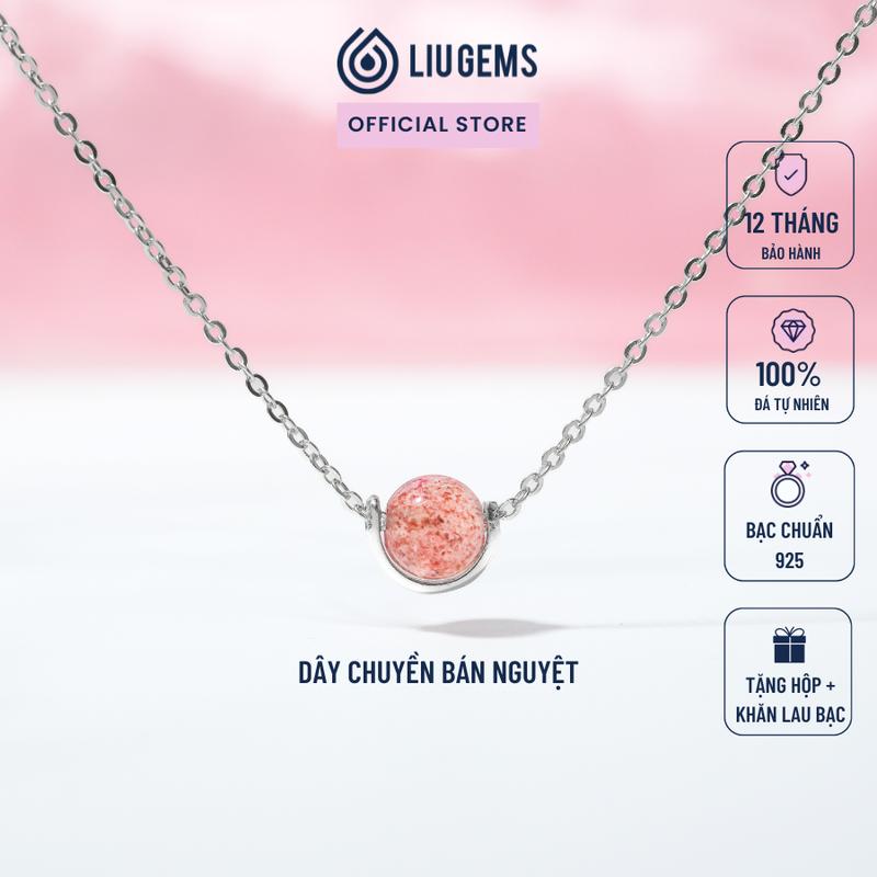 Dây Chuyền Nữ Bán Nguyệt Liugems Bạc 925 Mix Đá Phong Thuỷ Tinh Tế Dễ Thương, BN DC15 (Mua một, tặng một hộp đựng trang sức + một khăn lau bạc miễn phí)