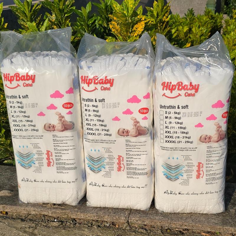  Combo 3 bịch 150 Tã bỉm Hip Baby Care loại đủ size cho bé yêu 