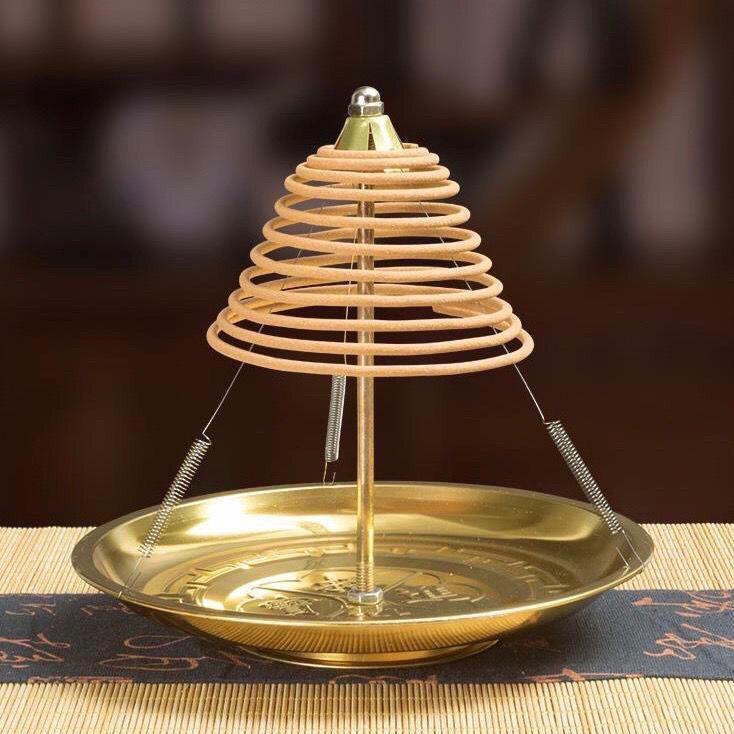 16/18CM Nampan dupa anti-jatuh yang dapat ditarik Rak dupa paduan Nampan Kayu Cendana Tempat Dupa Lingkar - 16CM
