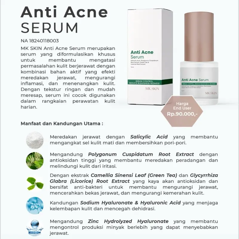 Serum MK SKIN by Maharani Kemala Hyacera Anti Acne Whitening Vitacomplex Retinol Advance Serum 2