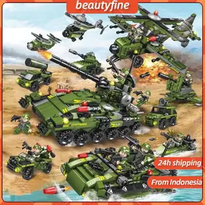 COD 【COD】Tentara Tank Army Mainan Brick Mainan Anak Laki Laki/6 in 1 Robot Tangki 710PCS Mainan Bricks Tentara Blok Bangunan Mobil Hadiah Perempuan
