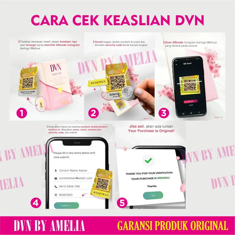 (AUTHENTIC) DVN Collagen Original | DVN Ori Asli 60 Tablet DVN COLLAGEN ORIGINAL ASLI BPOM HALAL 100% - F1 1