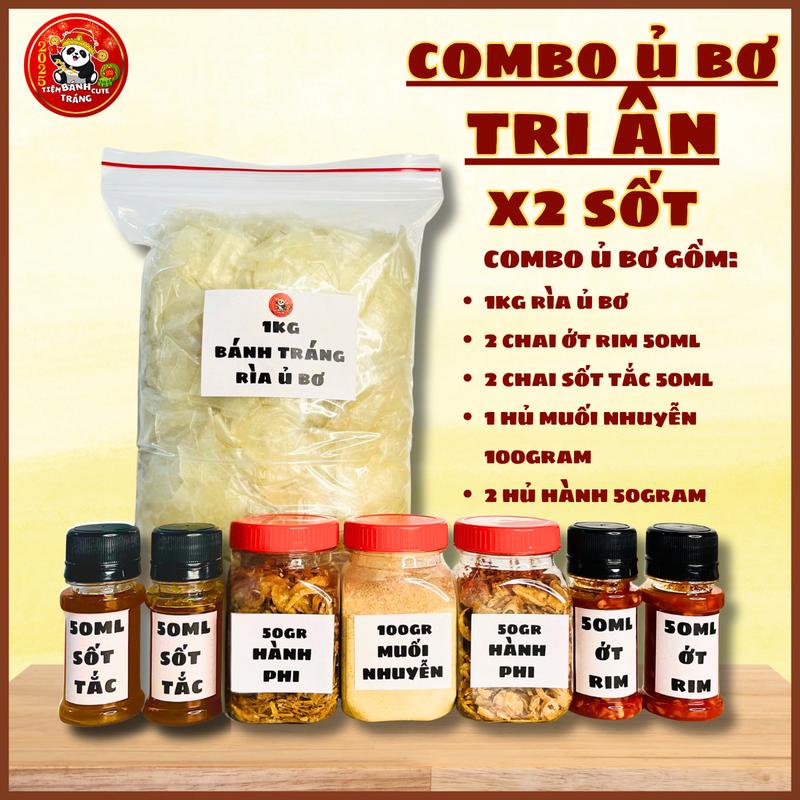  Combo Tri Ân Bánh Tráng Ủ Bơ X2 Sốt Hành Phi Muối Nhuyễn Tiệm Bánh Tráng Cute 