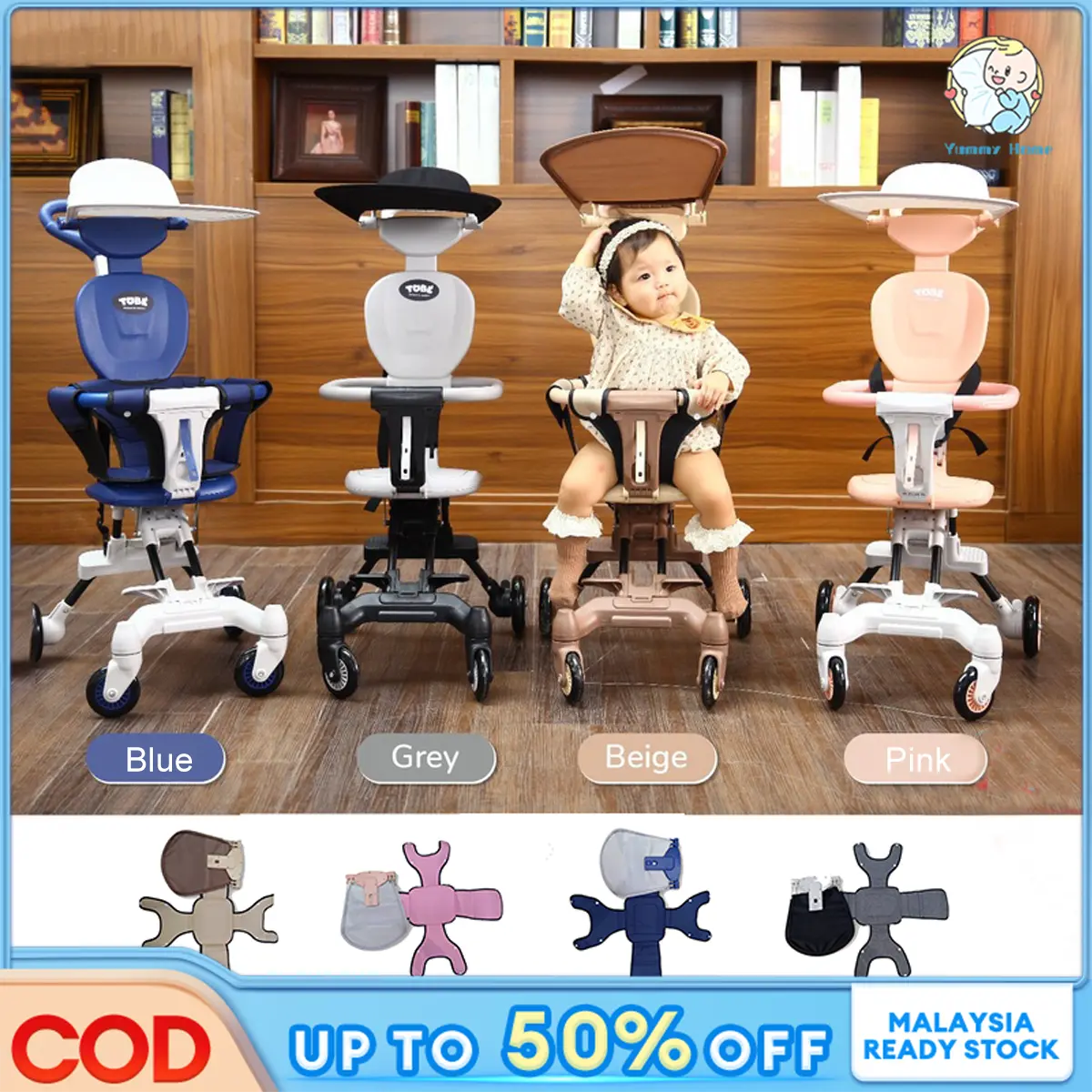 Foldable 2 Way Baby Stroller Magic stroller 4 wheels Ultra lightweight Foldable strollers Kids Stroller 3.3KG Treval Travel