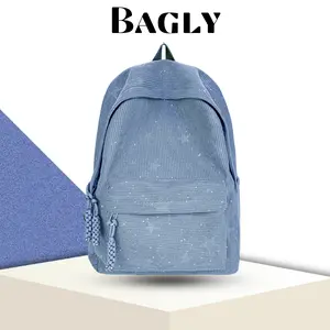 BAGLY Tas Ransel Wanita Koreanable Blink-Blink dan Trendy Warna Pastel dengan Desain Unik Motif Menarik dan Tempat Laptop