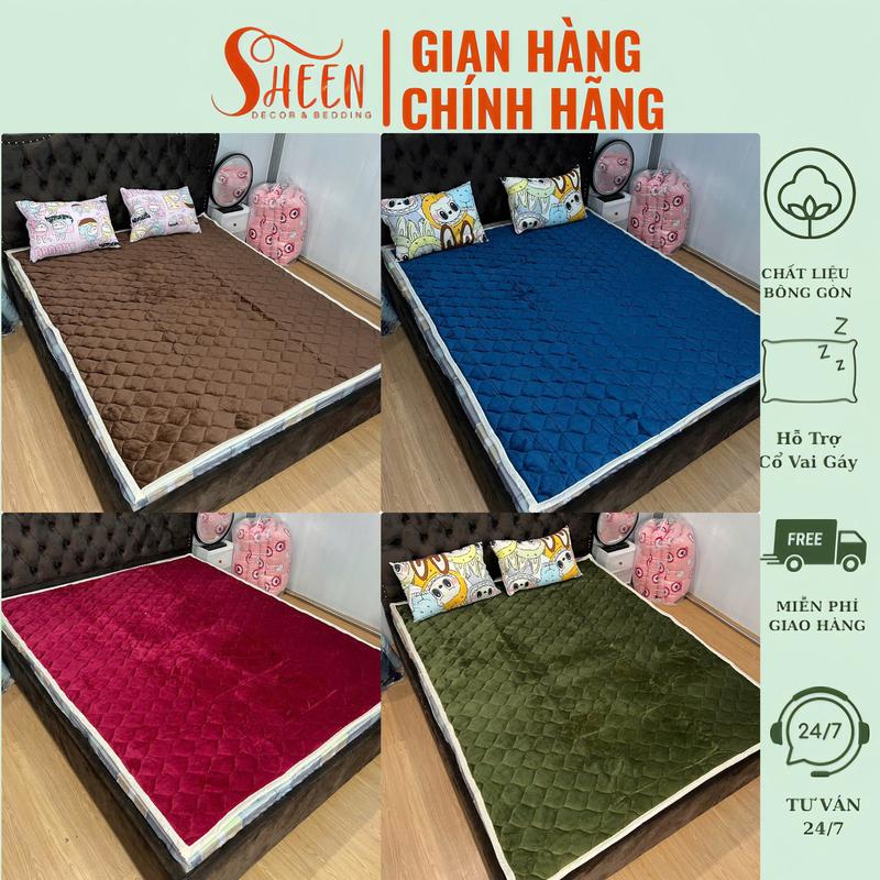  Thảm trải giường lông cừu Yuki 3 lớp nỉ nhung Màu Xu Hướng  thảm nỉ nhung đa năng đủ Kích Thước 