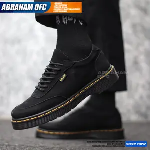 ABRAHAM Sepatu Formal Pantofel Pria Hitam Docmart Pria Suede Kerja Pria Merah Shoes