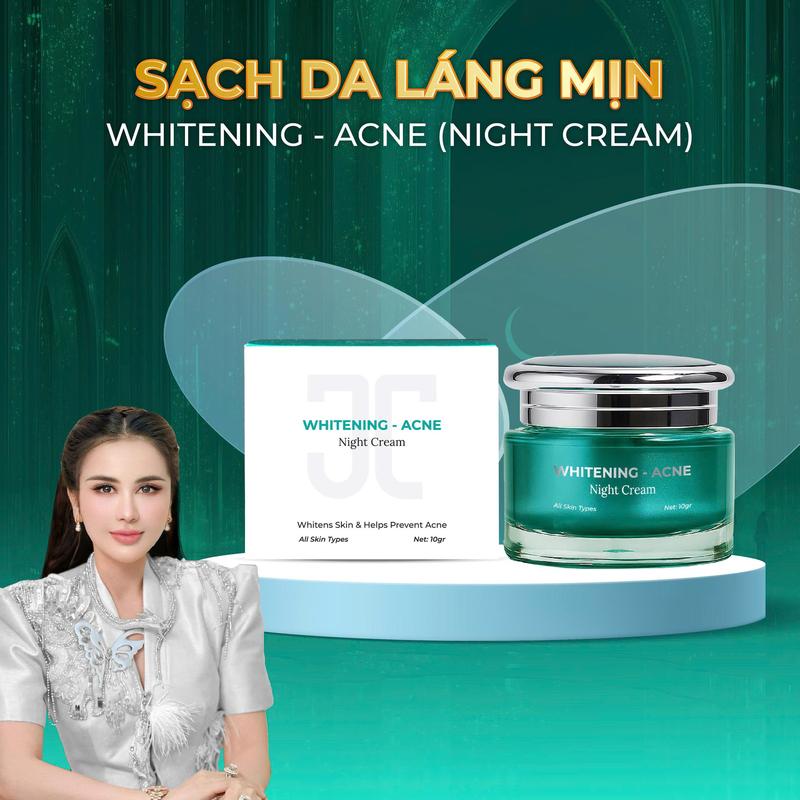 JT01D - Hũ kem hỗ trợ trắng da giảm mụn ban đêm Nhã Lê - Acne & Whitening Night Cream - Chăm Sóc Da Làm Đẹp Da