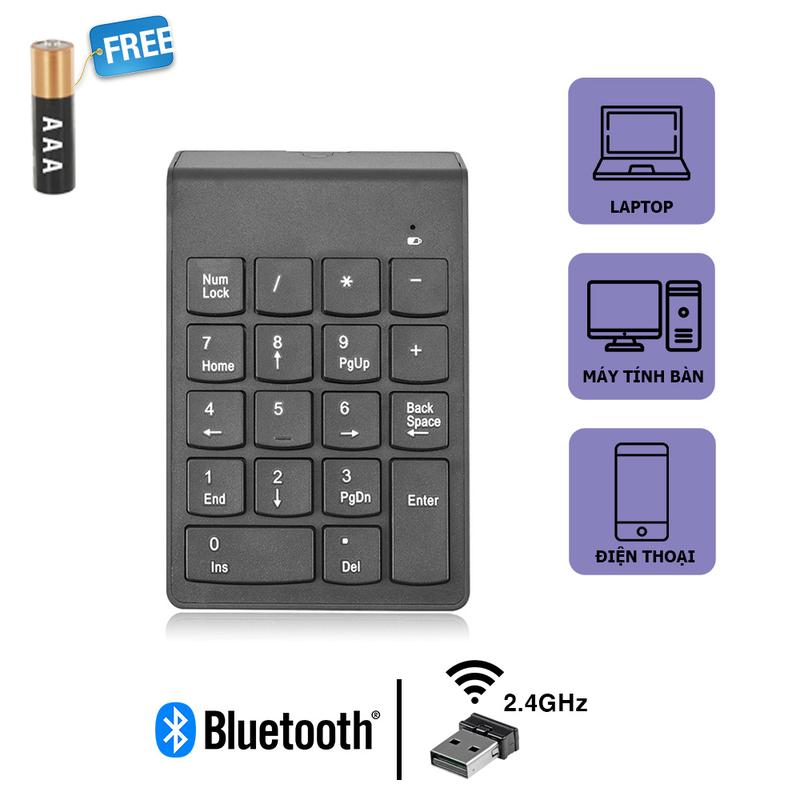 Bàn Phím Số Rời K1 Mini Không Dây 2.4G USB & Bluetooth Thiết Bị Máy POS