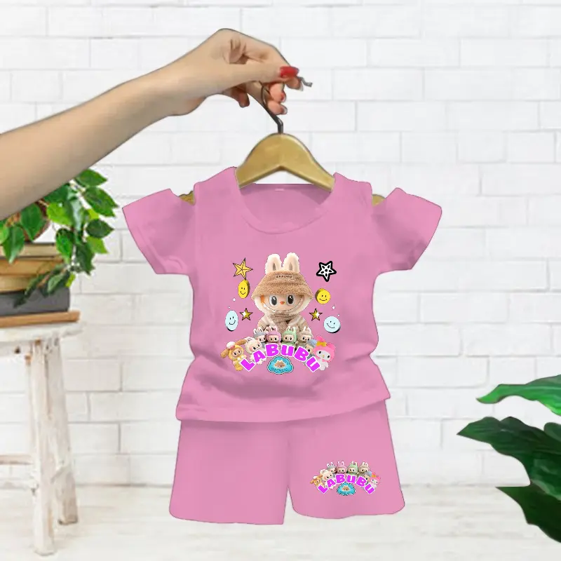 PFW Fashion - Setelan Anak SABRINA Perempuan Motif Labubu Macaron / Fashion Anak Terbaru Usia  1-4 Th 0