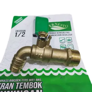 Ernesto Kran Kuningan 1/2 inchi, Kran tembok 1/2 inchi merk Ernesto Kualitas Tinggi Desain Eksklusif