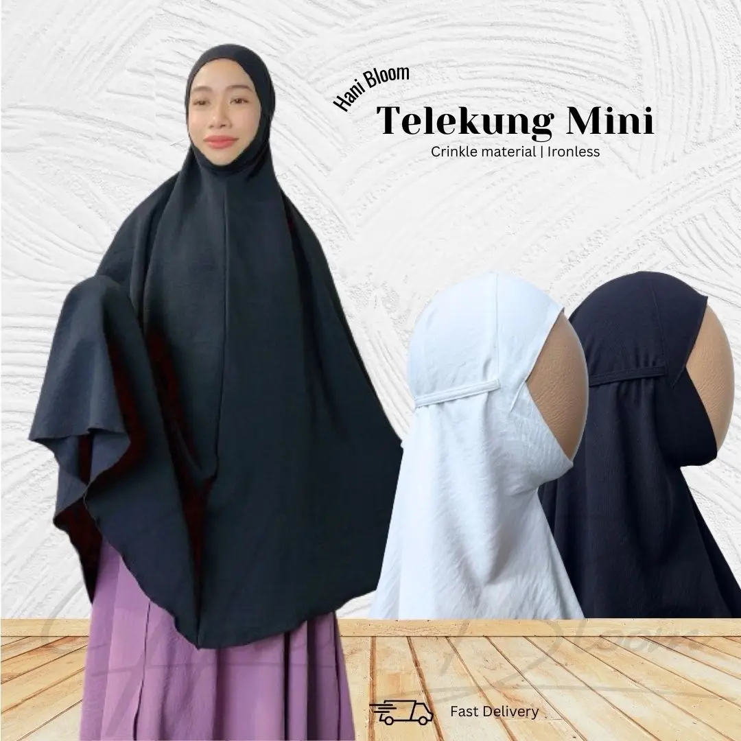 Mini Telekung Crinkle Material (Top Only)