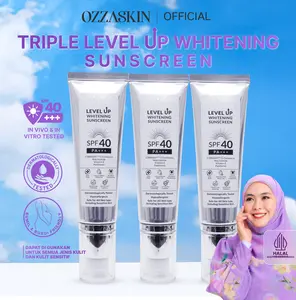 New Ozzaskin Level Up Whitening Sunscreen by Oki Setiana Dewi SPF40 PA+++ 50ml - Cybright, Niacinamide , Vitamin E, Melindungi dari Sinar UVA UVB & Blue Light,Tone Up Without Whitecast, Membantu Mengurangi Flek Hitam, Anti Aging, Mencerahkan Wajah