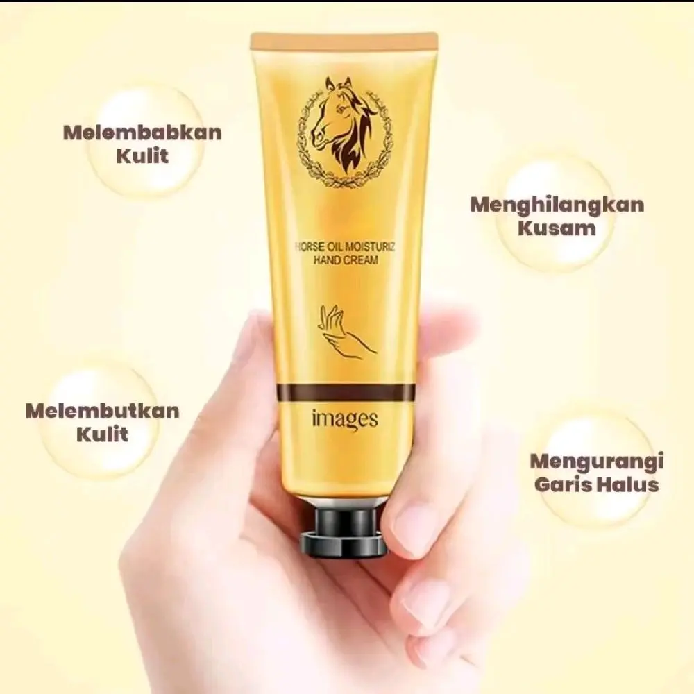 Images Horse Oil Hand Cream / Krim Melembabkan Kulit Tangan Kering Kasar & Tumit Pecah Pecah