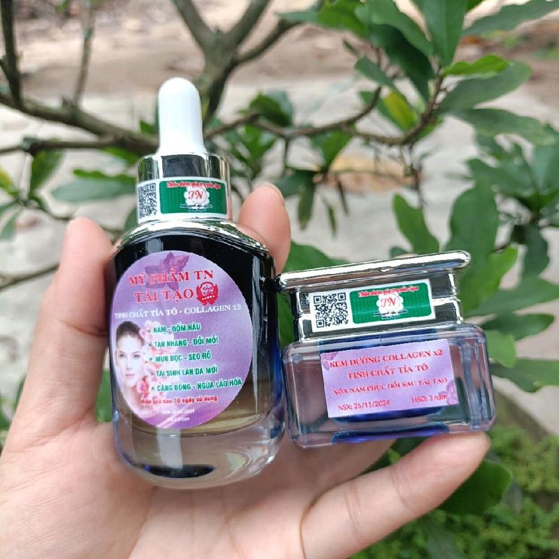    tặng nạ   combo tái tạo da spa  tinh chất Tía Tô   trị mụn thâm nám tàn nhang  Skincare 