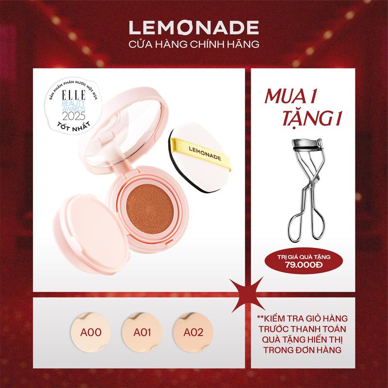 MUA 1 TẶNG 1 MUA 01 Phấn nước siêu kiềm dầu Supermatte Cushion 15g TẶNG 01 Kẹp mi chuyên nghiệp Lemonade