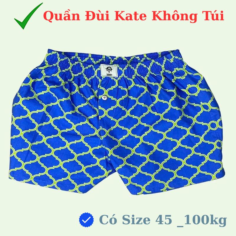 Quần Đùi Ngủ Nam Không Túi Chất Vải Kate Cotton Mềm Mại Thoáng Mát Nhiều Màu Sắc Có Size 45 Đến 100kg