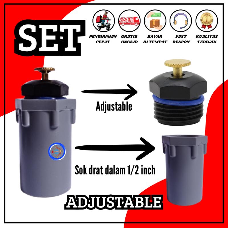 10 pcs Sprinkler Pertanian 1 Set Adjustable + Drat 1/2 inchi Sprinkler Taman Alat Irigasi Adjustable Taman 0