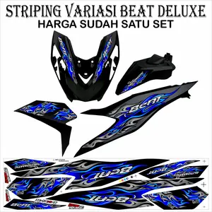STRIPING VARIASI STICKER HONDA BEAT DELUXE GEN 1 MOTIF API KEREN SIMPLE MURAH striping mio m3 125 Motorcycle