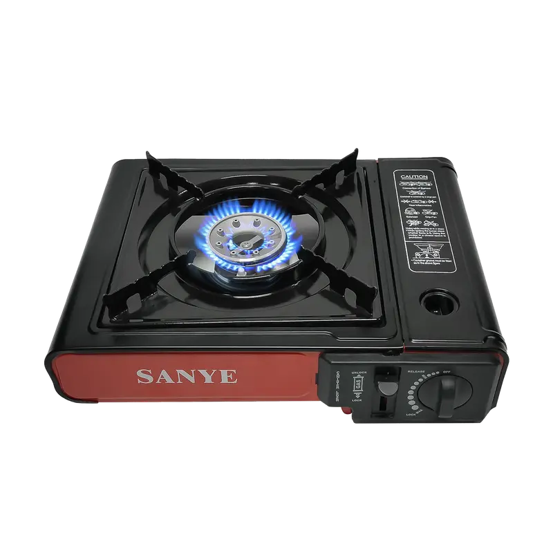 SANYE Kompor Gas Portable 1 Tungku Stainless Steel 2in1 Black Anti Ledak Safety Device H101 1