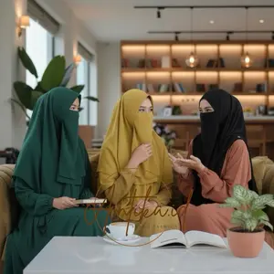 ANTIKA.ID NIQAB TALI CERUTY BABYDOLL CADAR DUA LAYER PREMIUM TANPA JAHITAN BAWAH MATA BISA SET  Kerudung