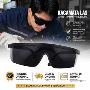 Kacamata Las Hitam Dark Black Safety Glasess Welding Kaca Mata Safety