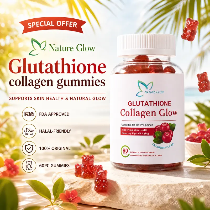FDA Approved】Nature Glow 60PC glutathione collagen gummies glutathione collagen